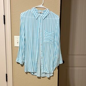 Grand & Greene Light Blue Striped Blouse